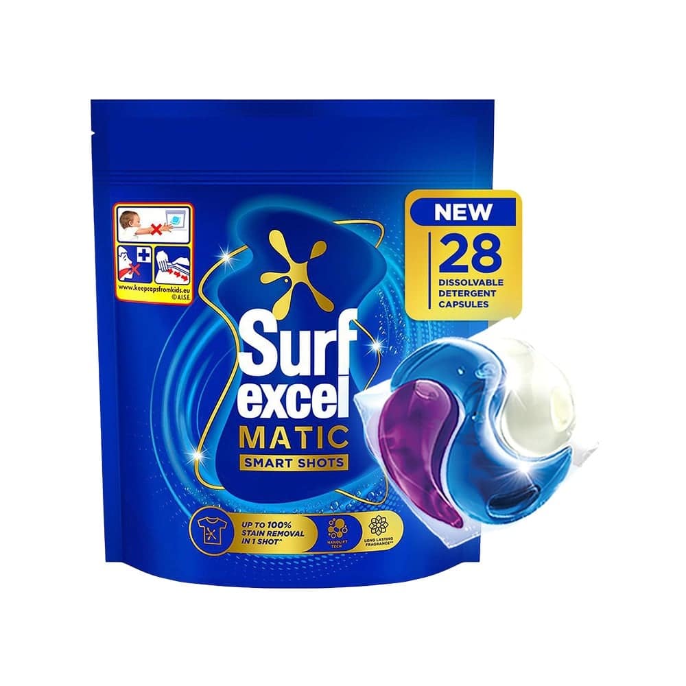 Surf Excel Smart Shots capsules, 28-count + 17-count packs — Store bundle product image